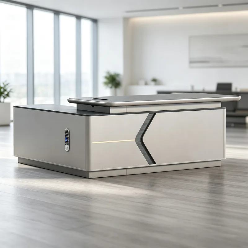 Stellar Series Modern Executive Desk with Side Cabinet